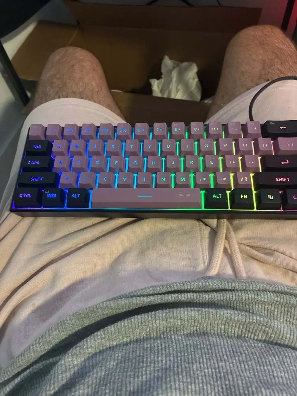 MageGee TS91 60% Mechanical Feel Gaming Keyboard Purple Black RGB